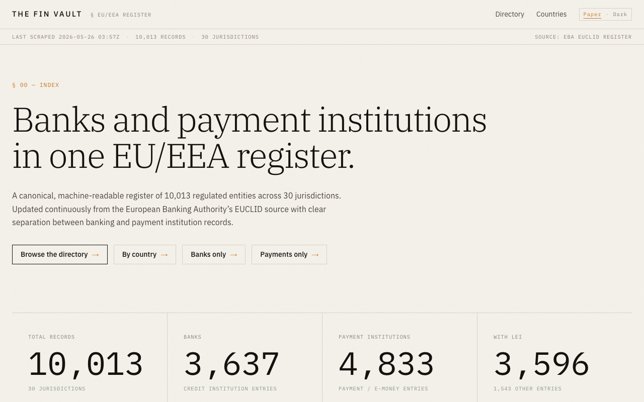 thefinvault.eu screenshot
